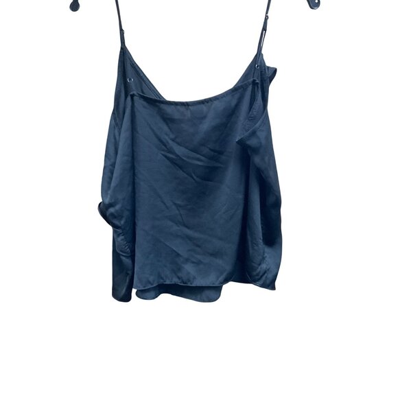 Women's Sleeveless V-Neck Ruffle Front Satin Cami Top - Wild Fable Black - Picture 4 of 5